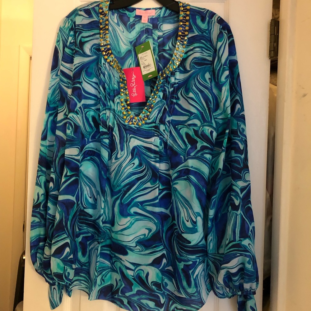 Lilly Pulitzer, Colby Silk Blouse, unworn w/tags